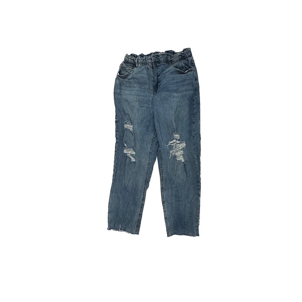 Vanilla Star Jeans Women 11 Blue High Rise Straight Distressed Raw Hem